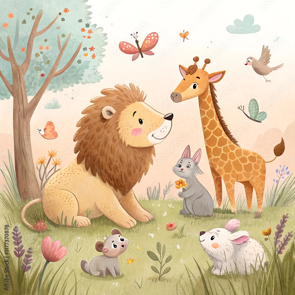 Naklejka premium animals in the forest