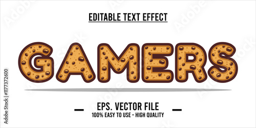 typography GAMERS word art illustration, editable text effect