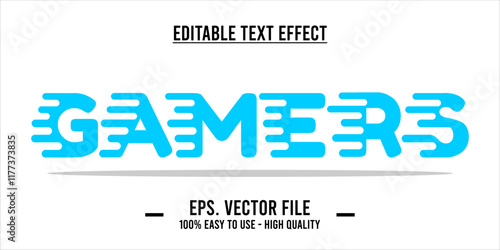 typography GAMERS word art illustration, editable text effect
