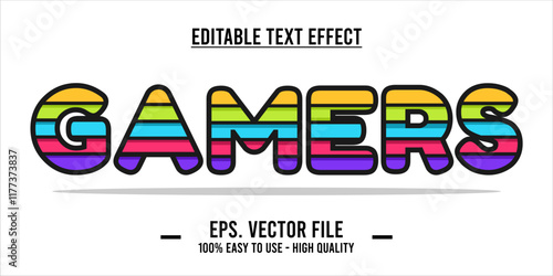 typography GAMERS word art illustration, editable text effect
