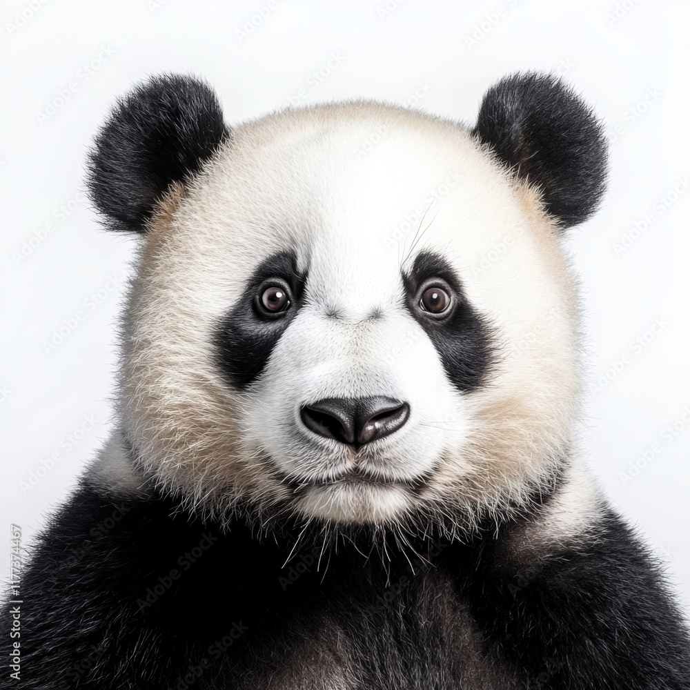 close-up portrait of a giant panda close-up portrait of a giant panda
