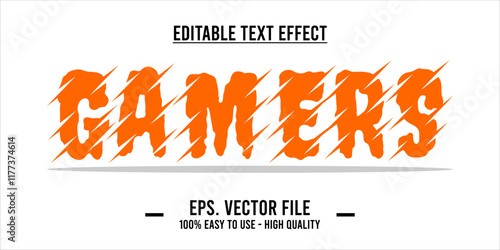 typography GAMERS word art illustration, editable text effect