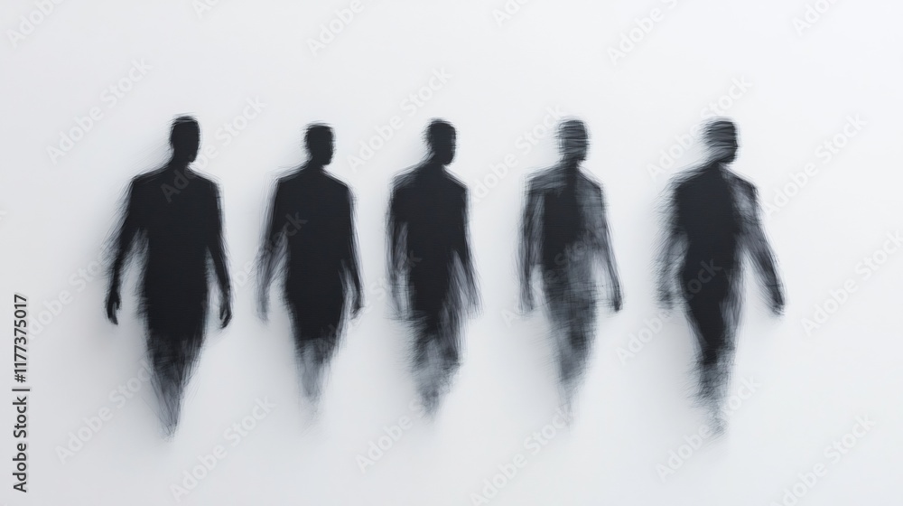 Ethereal Figures in Motion - Minimalist Silhouettes in Monochrome Illusion Ethereal Figures in Motion - Minimalist Silhouettes in Monochrome Illusion