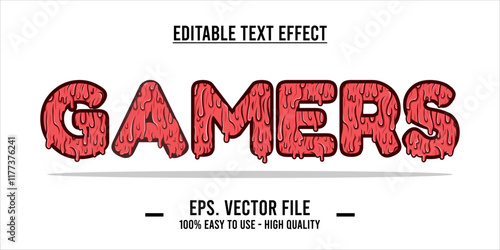typography GAMERS word art illustration, editable text effect