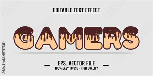 typography GAMERS word art illustration, editable text effect