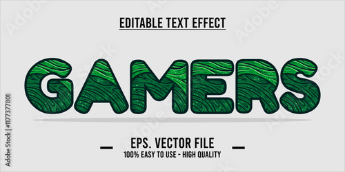 typography GAMERS word art illustration, editable text effect