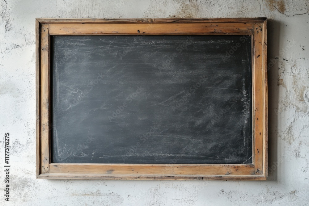 empty chalkboard on a white textured wall empty chalkboard on a white textured wall