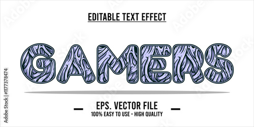 typography GAMERS word art illustration, editable text effect