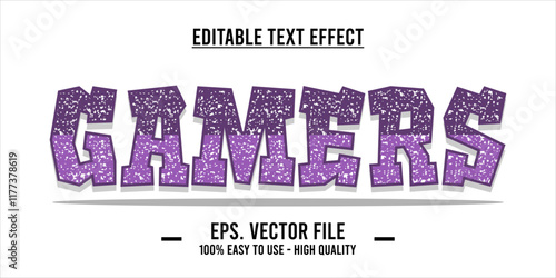 typography GAMERS word art illustration, editable text effect