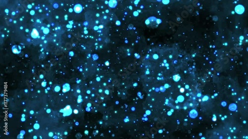 Abstract animated background of moving particles.