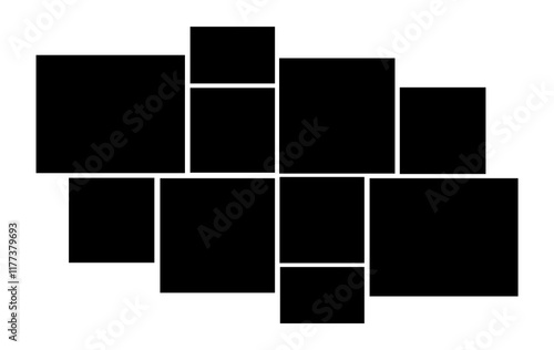  empty collage board eleven frames, photo Decorative Element. Png