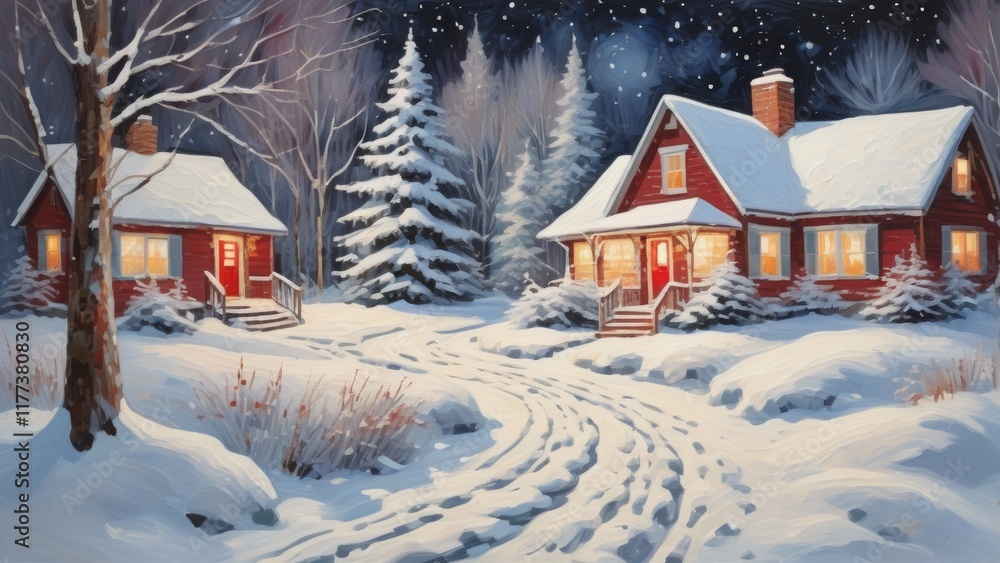 Fototapeta premium house in winter