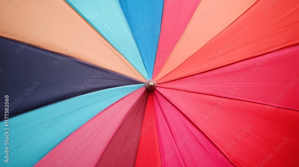 Vibrant Radial Umbrellas in Playful Urban Setting with Copy Space Vibrant Radial Umbrellas in Playful Urban Setting with Copy Space