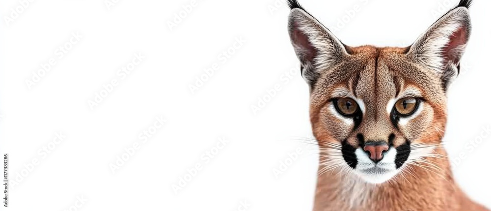 Obraz premium close up of a caracal on a white background