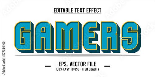 typography GAMERS word art illustration, editable text effect