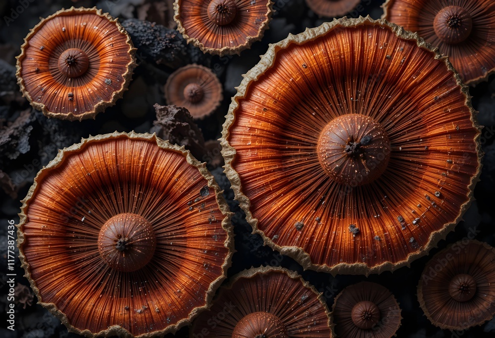 Obraz premium A mushroom with a black dot on it