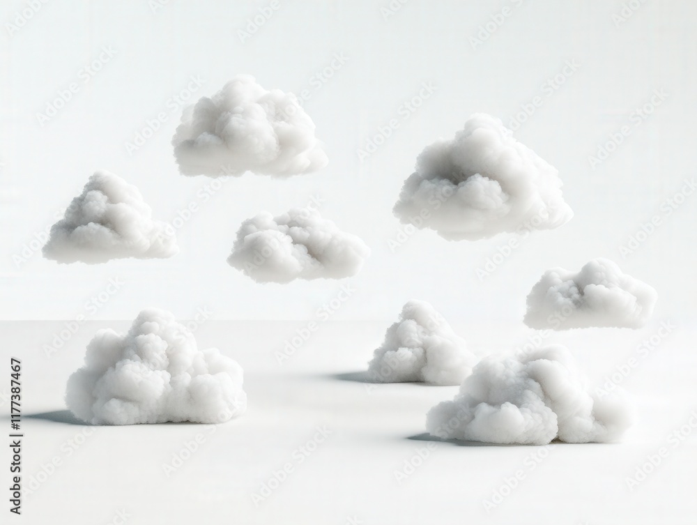 white fluffy clouds on a plain white background white fluffy clouds on a plain white background