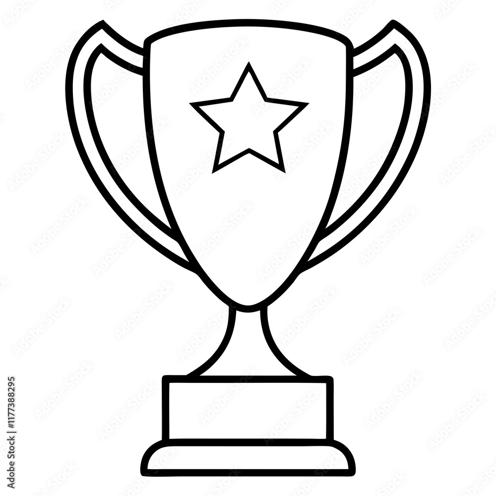 Simple and Modern Trophy Outline Vector Design Simple and Modern Trophy Outline Vector Design