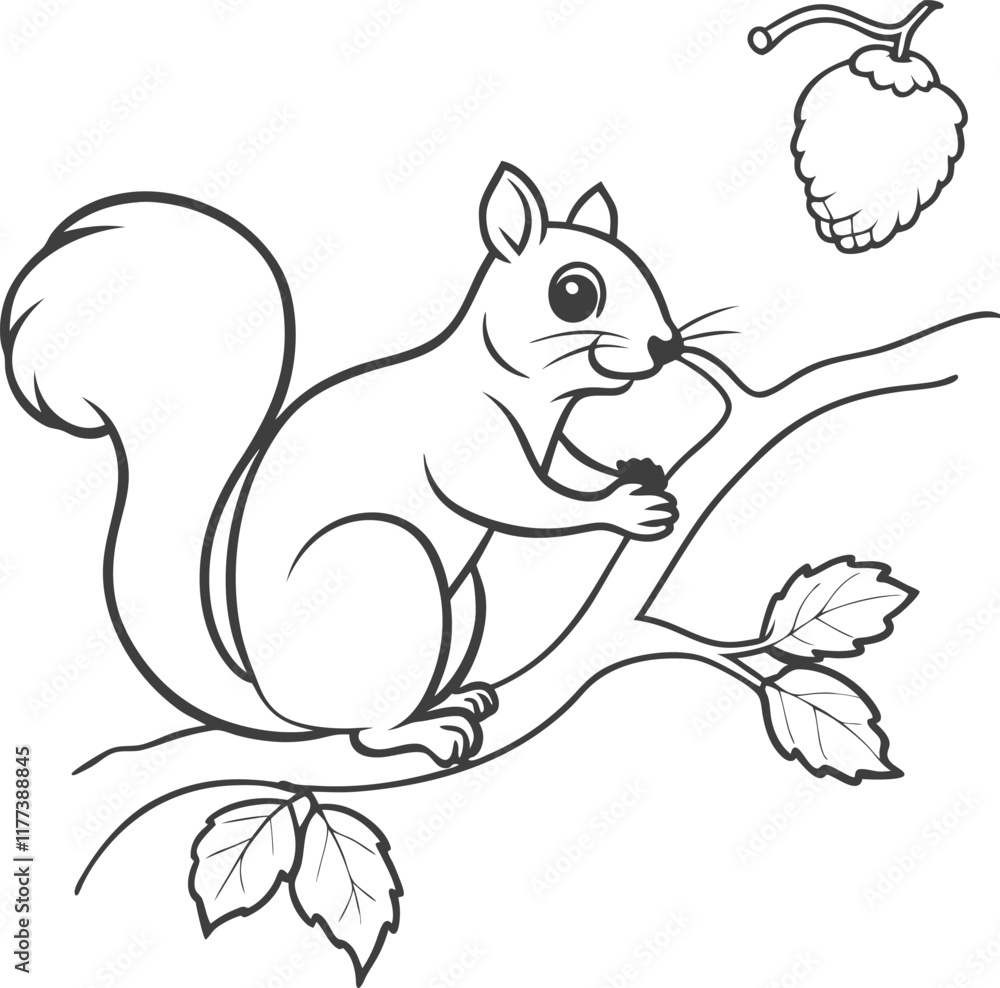 Easy Squirrel Drawing for Children Easy Squirrel Drawing for Children