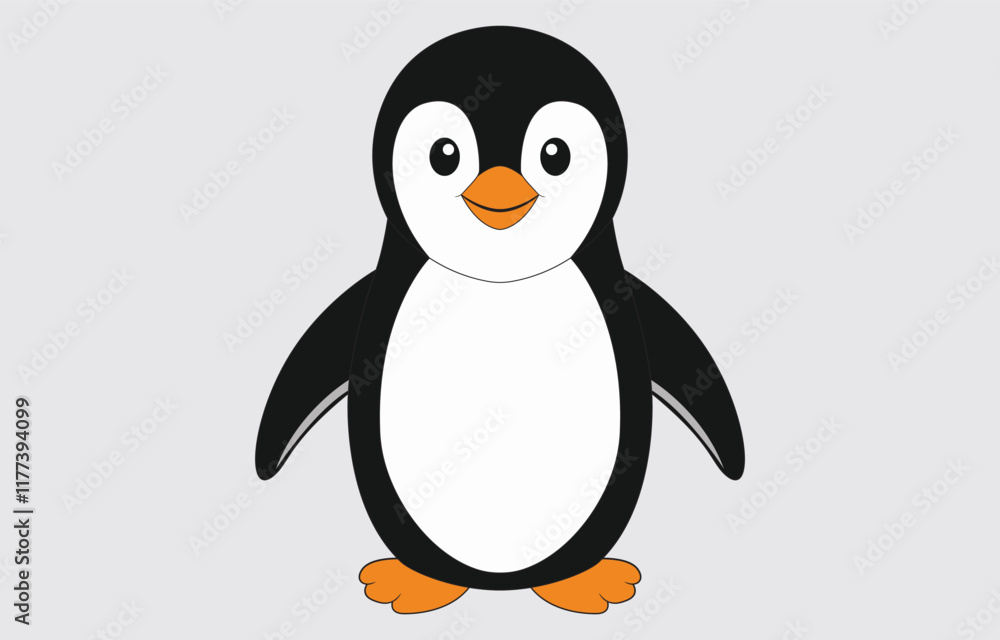 Obraz premium Cartoon Penguin illustration vector art on white background