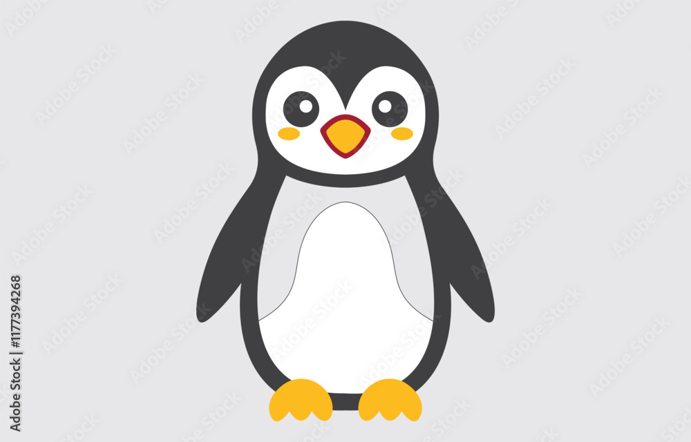 Fototapeta premium Cartoon Penguin illustration vector art on white background