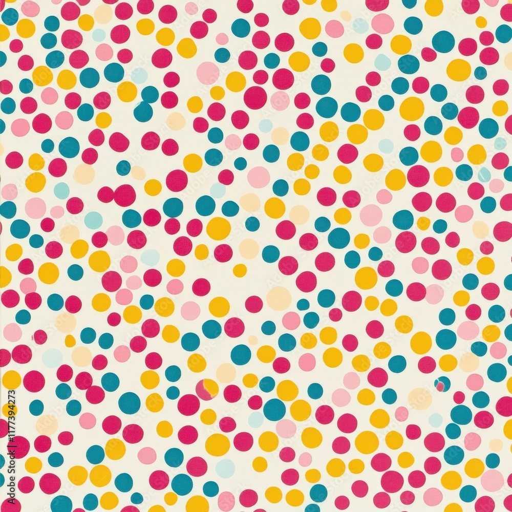 colorful polka dot pattern on a cream background colorful polka dot pattern on a cream background