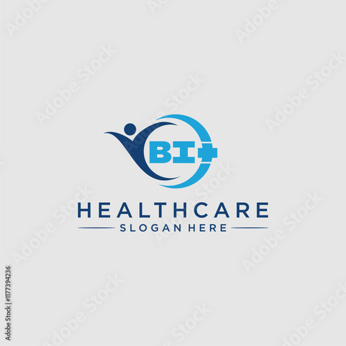 BI initial monogram logo for home care design