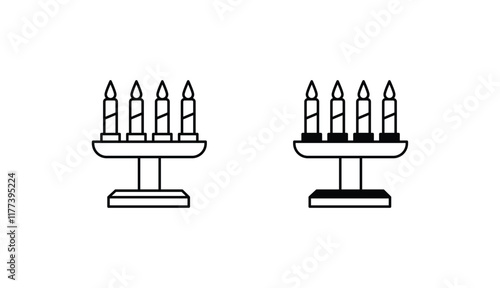Kwanzaa Kinara icon design with white background stock illustration