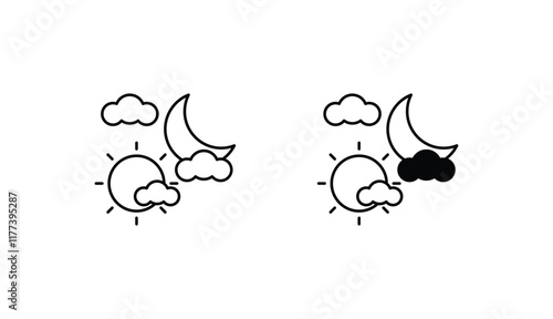Winter Solstice icon design with white background stock illustration