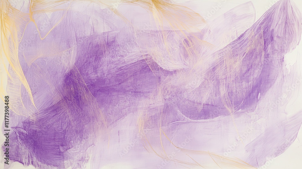 Obraz premium Engaging pastel strokes blend in abstract design showcasing soft purple and yellow hues creating a serene atmosphere
