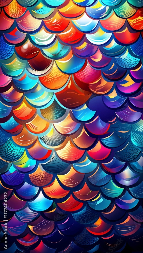 Fish scale patterns background or illustration with shimmering gradients Fish scale patterns background or illustration with shimmering gradients