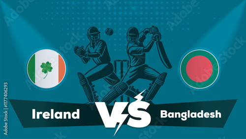 Ireland VS Bangladesh Match , Bangladesh Vs Ireland  cricket match , Cricket match concept with creative illustration.eps