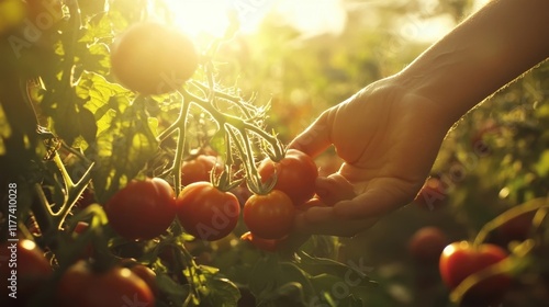 Handpicked Tomatoes in Sunl...