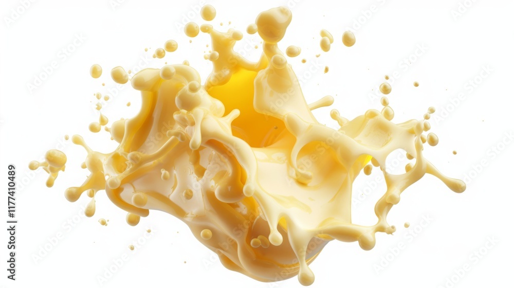 Melted cheddar cheese texture isolated on white background. Food photo sauce Drip with splash Melted cheddar cheese texture isolated on white background. Food photo sauce Drip with splash
