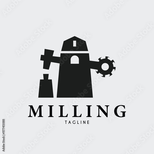 milling logo vector illustration design