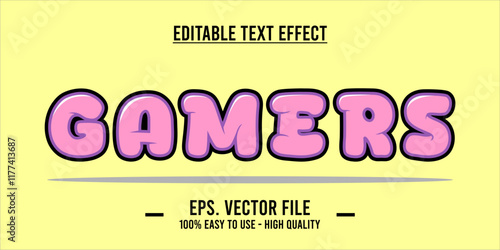 typography GAMERS word art illustration, editable text effect