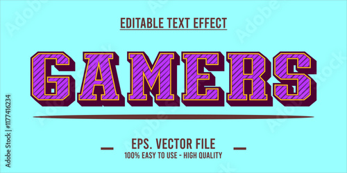 typography GAMERS word art illustration, editable text effect