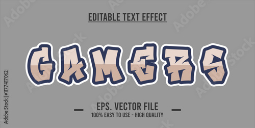 typography GAMERS word art illustration, editable text effect