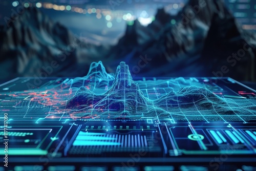 Digital Terrain Model with Futuristic Interface