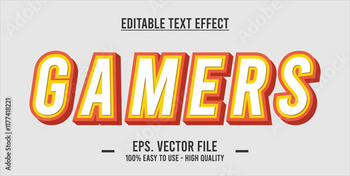typography GAMERS word art illustration, editable text effect