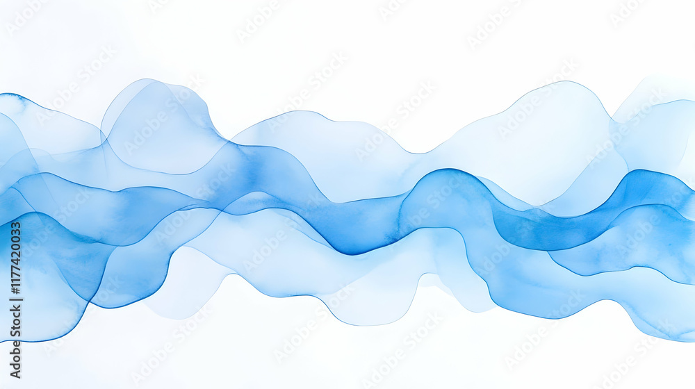 Abstract blue wave design, flowing smoothly on white background, ideal for websites or presentations. Abstract blue wave design, flowing smoothly on white background, ideal for websites or presentations.