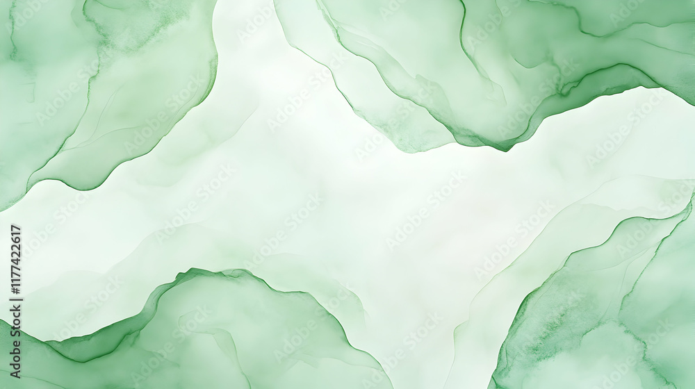 Fototapeta premium Abstract green watercolor art, fluid paint design, soft background, perfect for websites or branding.
