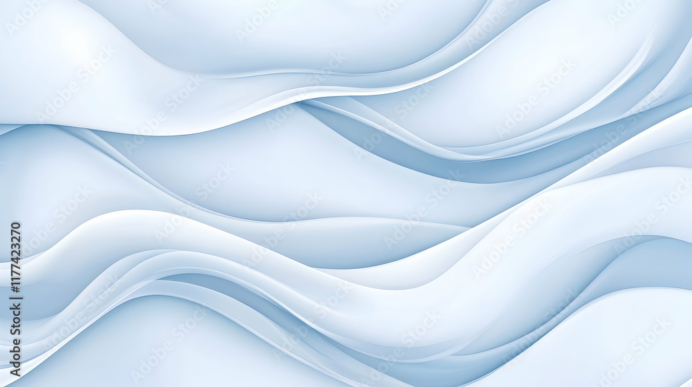 Fototapeta premium Abstract light blue wave background; flowing fabric texture; design element; website banner.