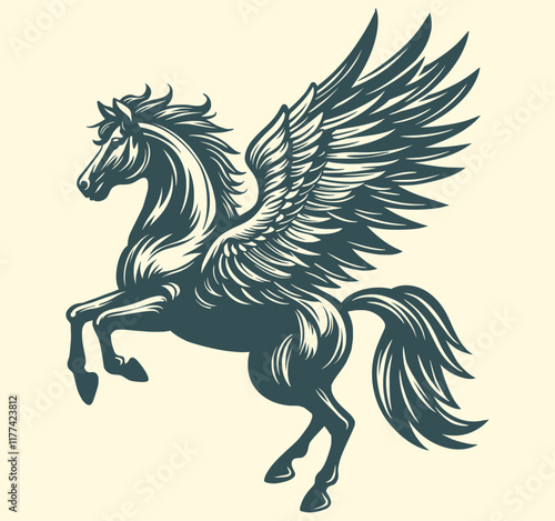 Art & Illustration horse wings pegasus animal mythology drawing vector clip art photo