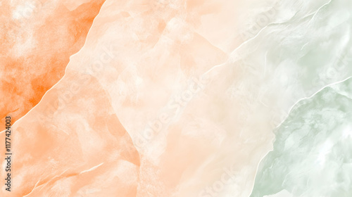 Abstract orange and green marble texture background; ideal for websites, presentations, or design projects.