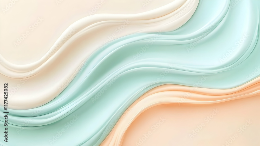 Abstract pastel wave background, flowing cream, mint, and peach colors, ideal for website banners or product presentations. Abstract pastel wave background, flowing cream, mint, and peach colors, ideal for website banners or product presentations.