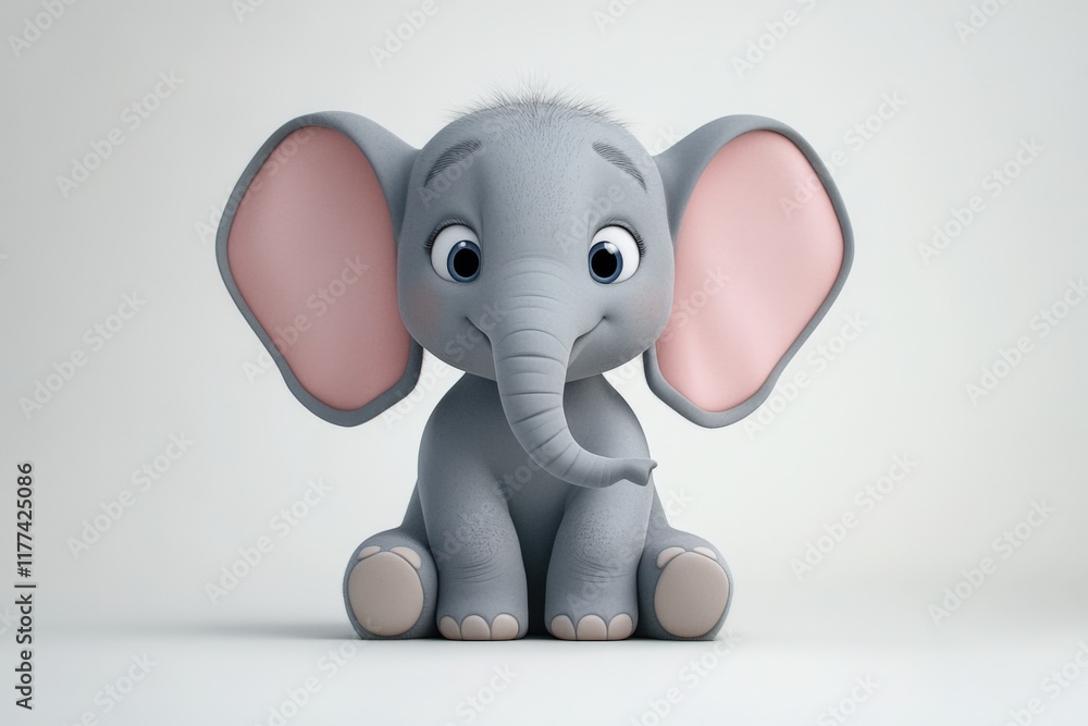 Naklejka premium cute baby elephant sitting