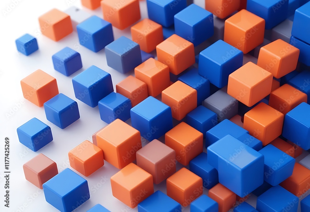 Obraz premium Abstract Colorful Cubes Geometric Pattern Design