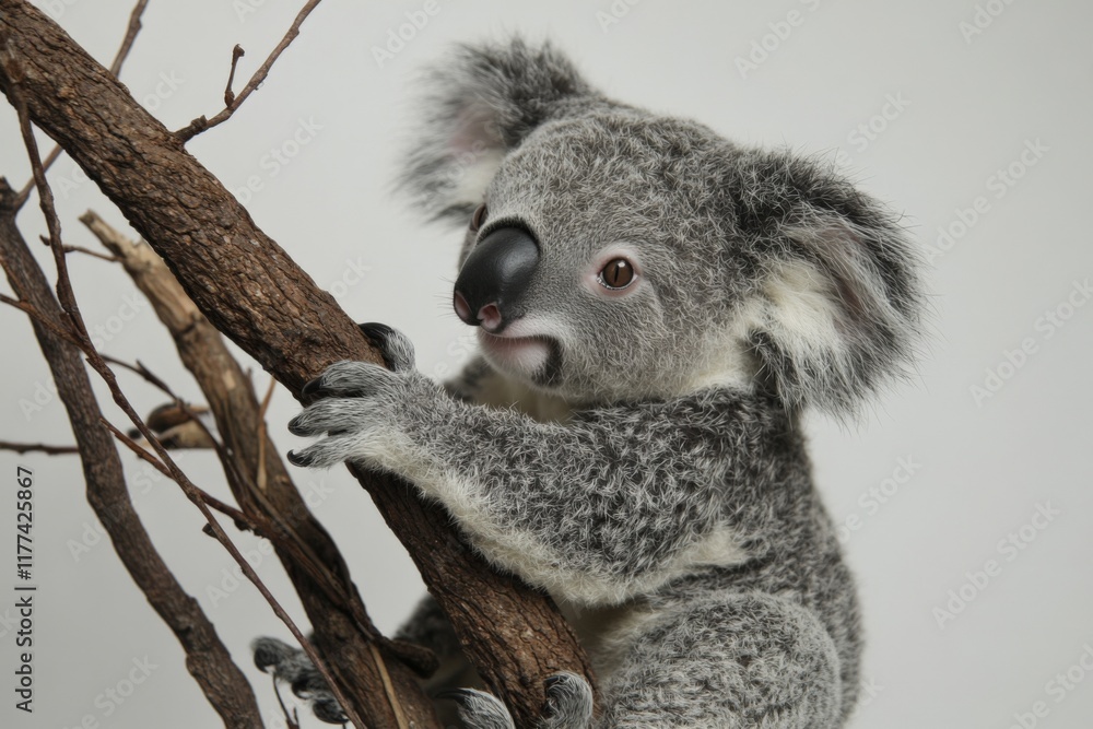 Obraz premium a koala climbing a branch