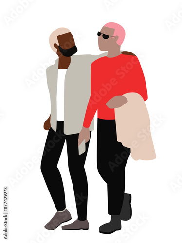 Gay Black couple illustration